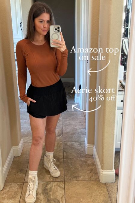 Loving that skorts are trending this year!! Top is from Amazon and skort is from Aerie (with pockets!)…both are on sale! 

I also linked a great Amazon skort that would be a good alternative!

#LTKsalealert #LTKfitness