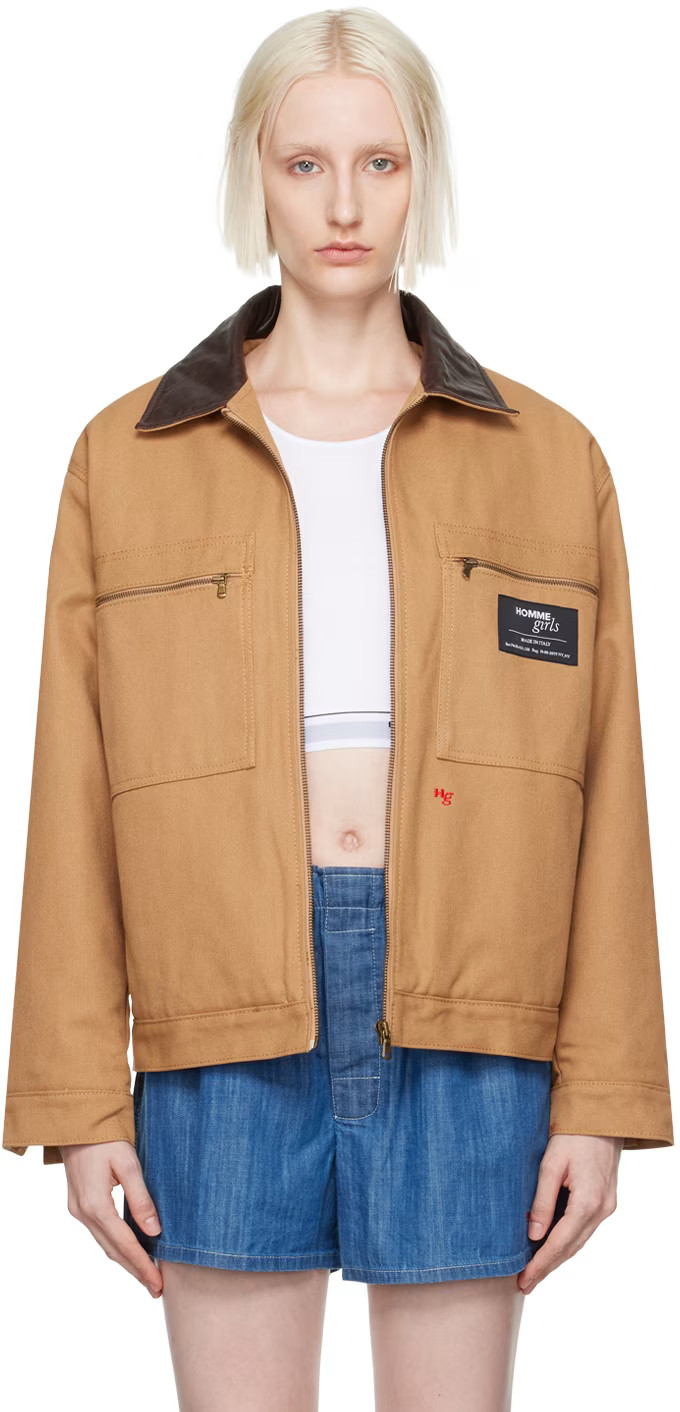 Beige Work Jacket | SSENSE