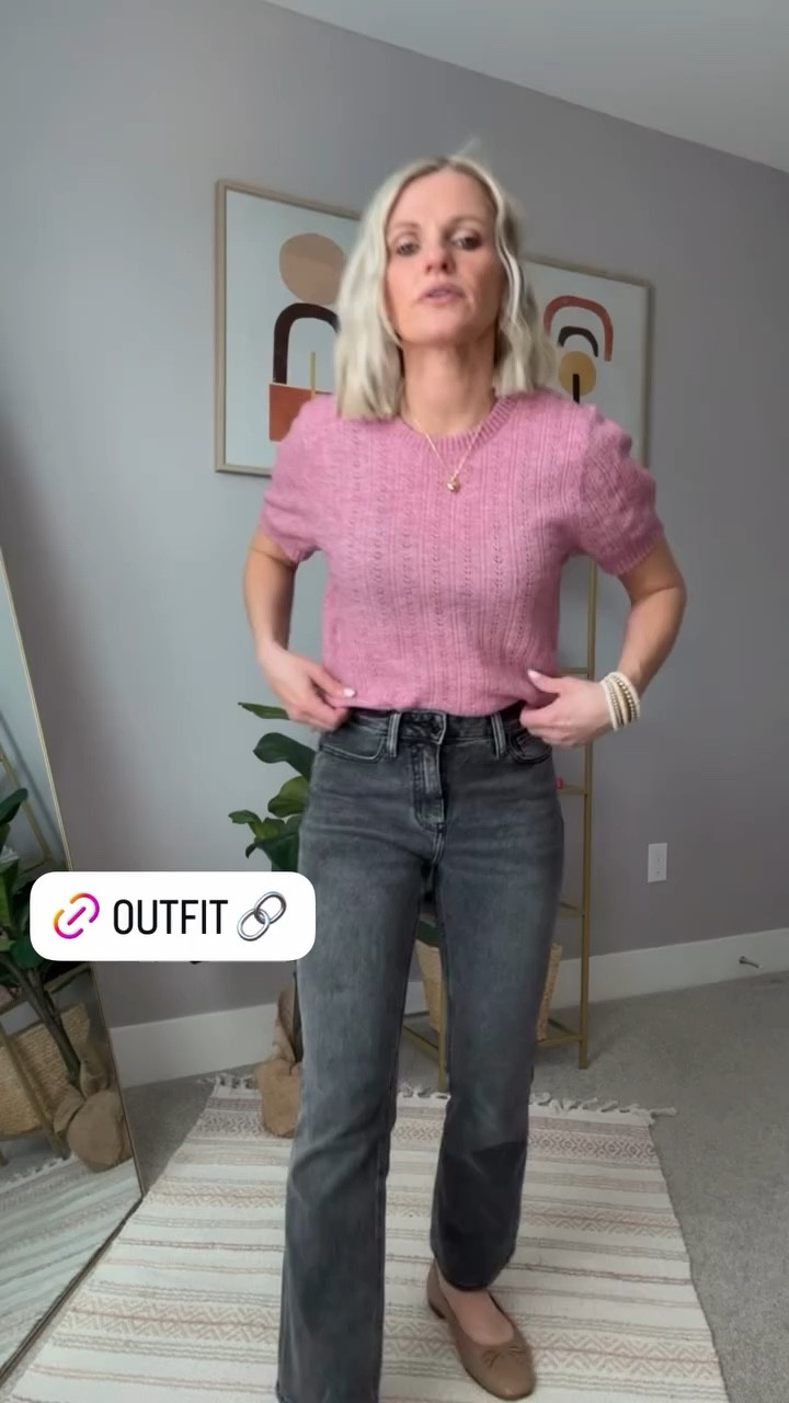What I wore. Cute spring outfit ideas 2026! 
Top- small
Jeans- 25/26"

#LTKPetite #LTKootd #LTKOver40