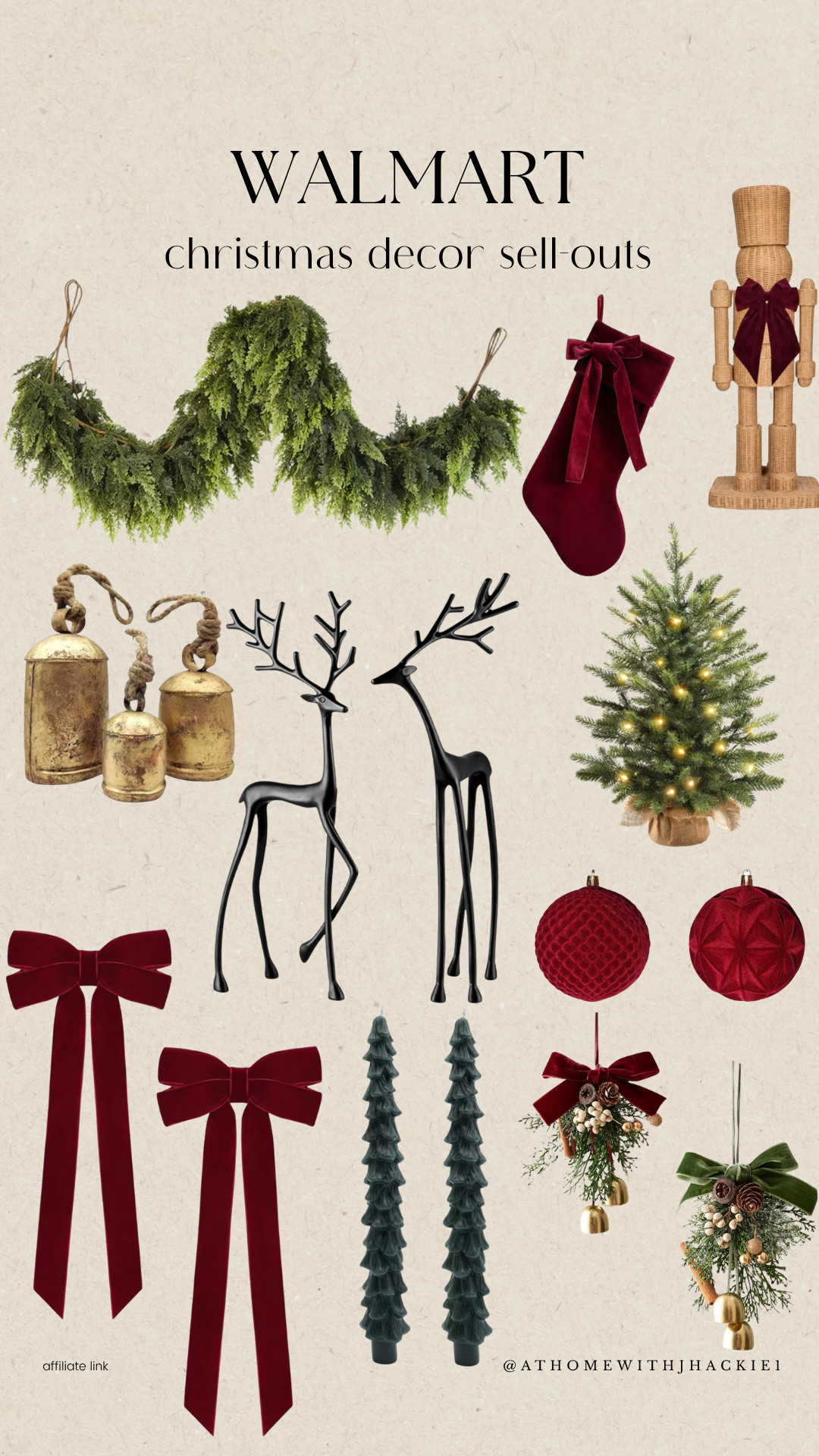 Walmart Christmas decor, Walmart holiday decor, Walmart Christmas finds, viral Walmart Christmas decor, Christmas decor sell outs, affordable Christmas decor, traditional Christmas decor, burgundy Christmas decor, velvet Christmas bows, velvet stockings, Christmas garland, Christmas bells, reindeer Christmas decor, tabletop Christmas tree, Christmas ornaments, Christmas tree decor, nutcracker decor, Christmas greenery, holiday door decor, classic Christmas decorations, Walmart holiday finds

#LTKSeasonal #LTKHome