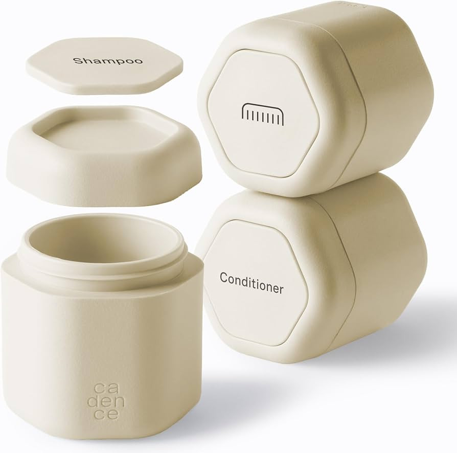 Cadence Travel Containers Haircare Capsule Set - Magnetic Containers with Lids,Carry On Travel Es... | Amazon (US)