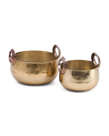 Set Of 2 10in And 12in Bowls With Handles | TJ Maxx