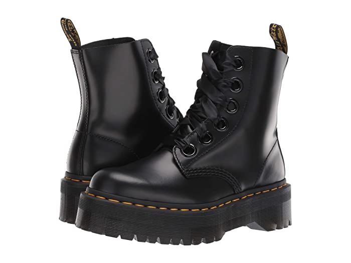 Dr. Martens Molly Quad Retro (Black Buttero) Women's Boots | Zappos