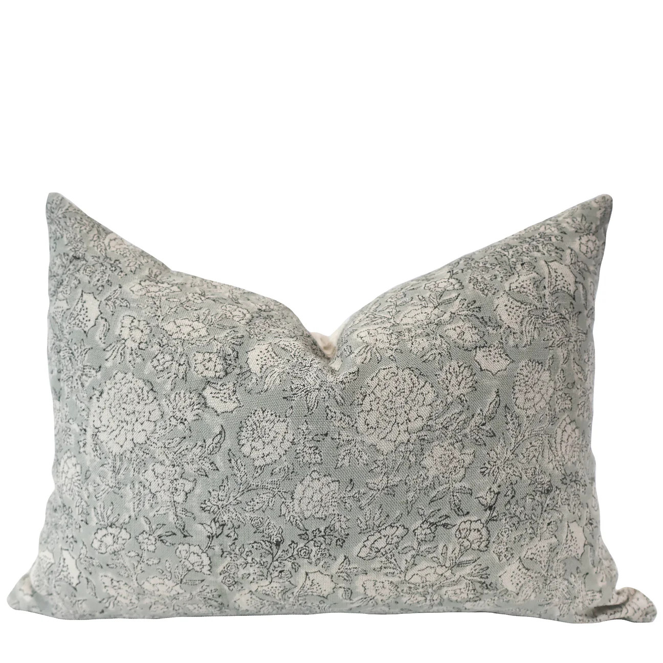 French Blue Floral Block Print Pillow Cover | Hackner Home (US)