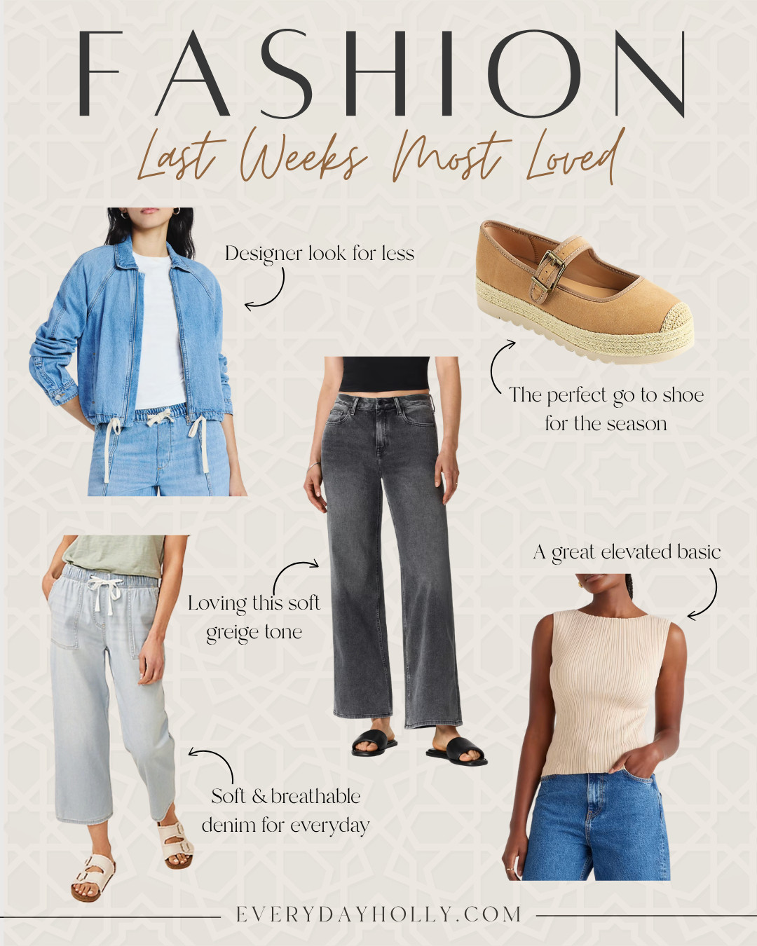 Last week's best sellers, these are such easy pieces to style and wear on repeat. From elevated basics to comfortable denim and the cutest everyday shoes, everything mixes and matches so effortlessly for spring.

spring outfit ideas, everyday fashion finds, casual outfit inspo, neutral wardrobe staples, affordable fashion pieces, denim outfit ideas, capsule wardrobe basics, comfortable everyday style, spring wardrobe essentials, EverydayHolly 

 #LTKSeasonal #LTKOver40 #LTKPetite