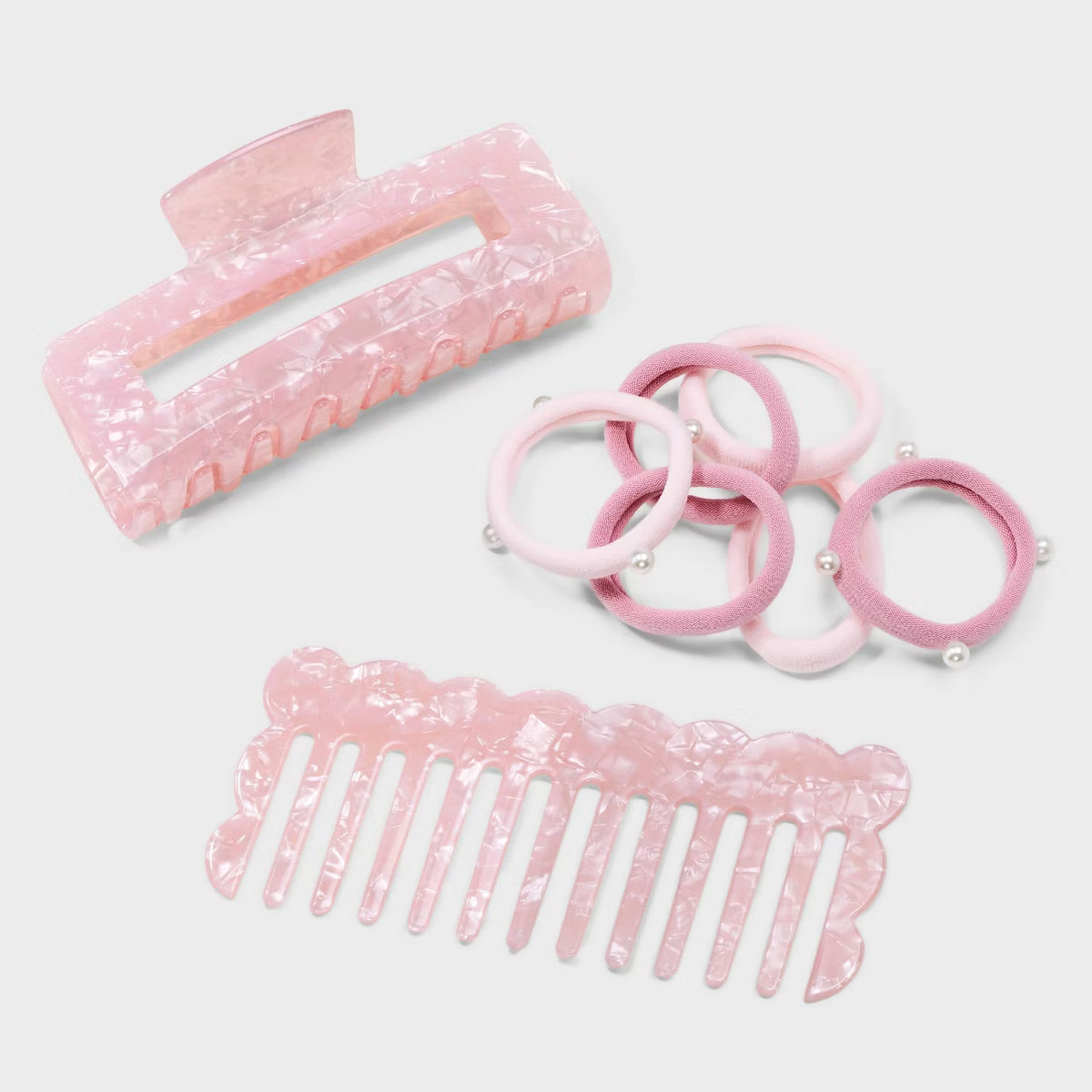 Women's Comb, Hair Ties and Claw Hair Clip Set 8pc - A New Day™ | Target