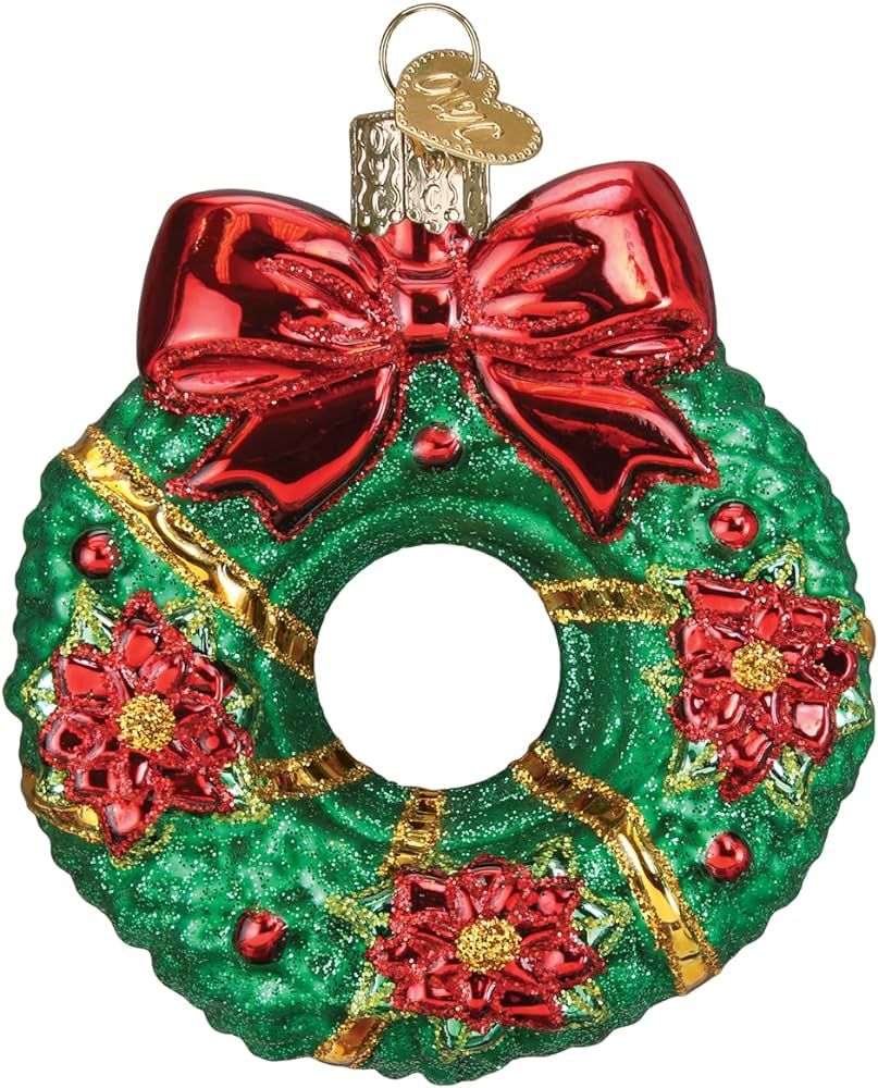 Old World Christmas Christmas Wreath Glass Blown Ornament for Christmas Tree | Amazon (US)