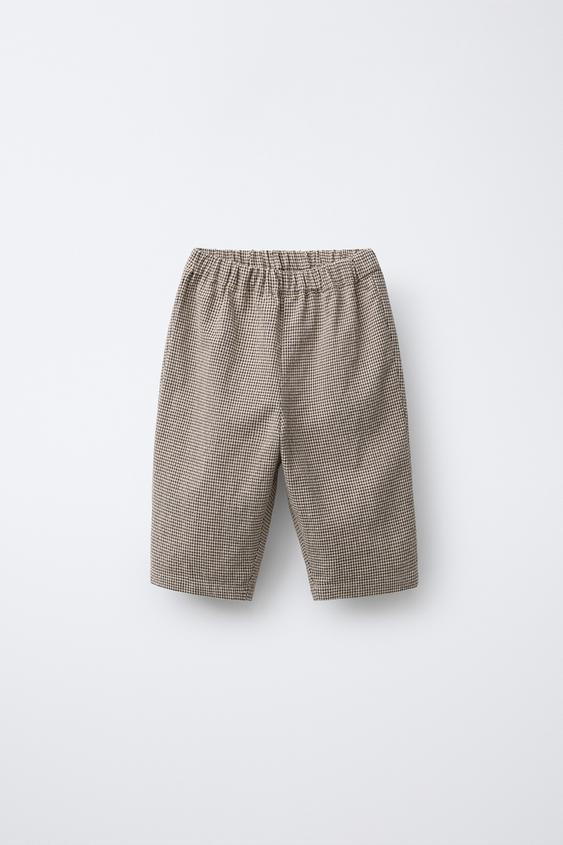 GINGHAM CHECK PANTS | Zara US
