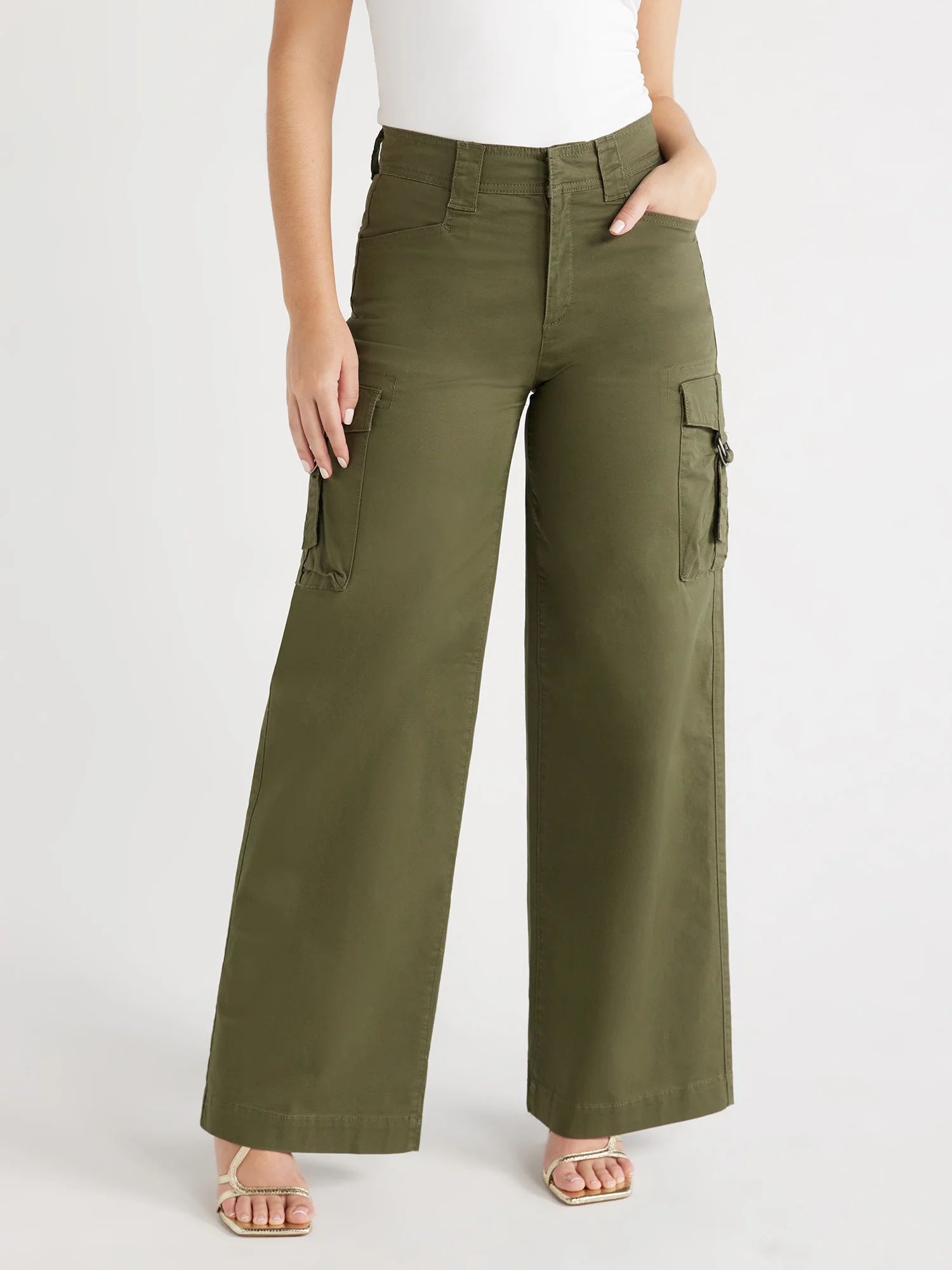 Sofia Jeans Women's Wide Leg Cargo Pants, 32" Inseam, Sizes 0-22 | Walmart (US)