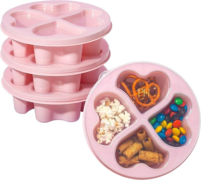 Paris Hilton Stackable Bento Snack Container Set, 4-Compartment Meal Prep Lunch Boxes with Press-... | Amazon (US)