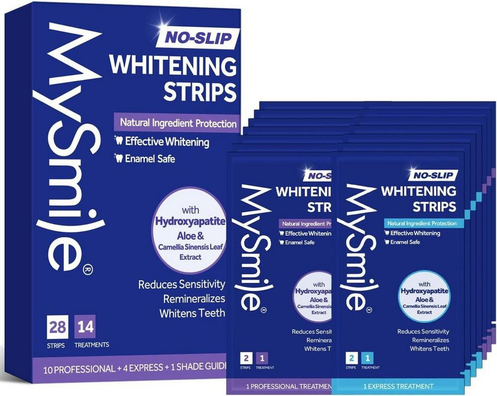 MySmile Non-Slip Teeth Whitening Strips with Natural Ingredients - 14 Sets | Ulta