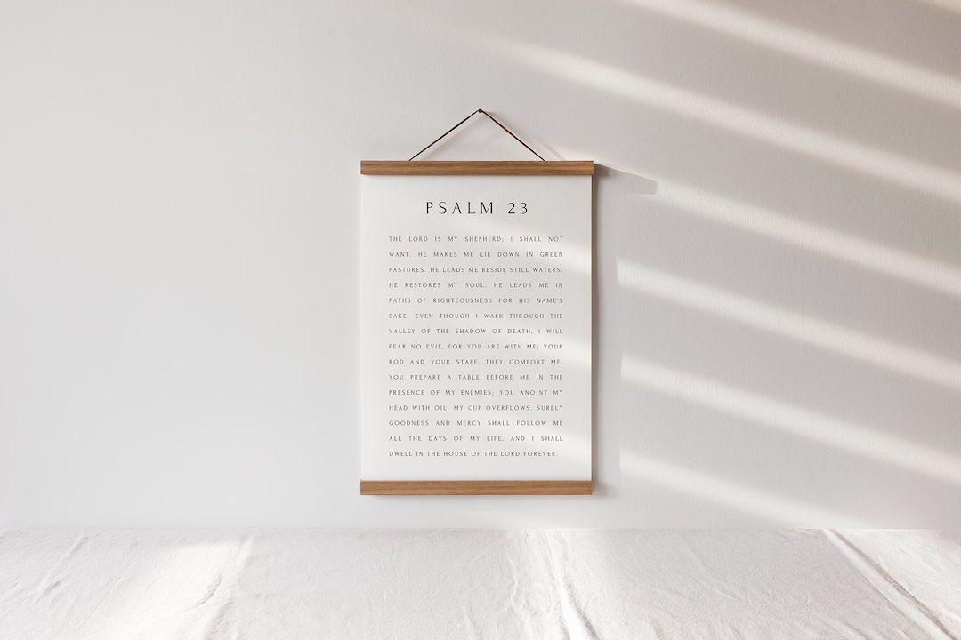 Bible Verse Hanging Sign, Psalm 23 Framed Christian Wall Art, the Lord is My Shepherd, Living Roo... | Etsy (US)