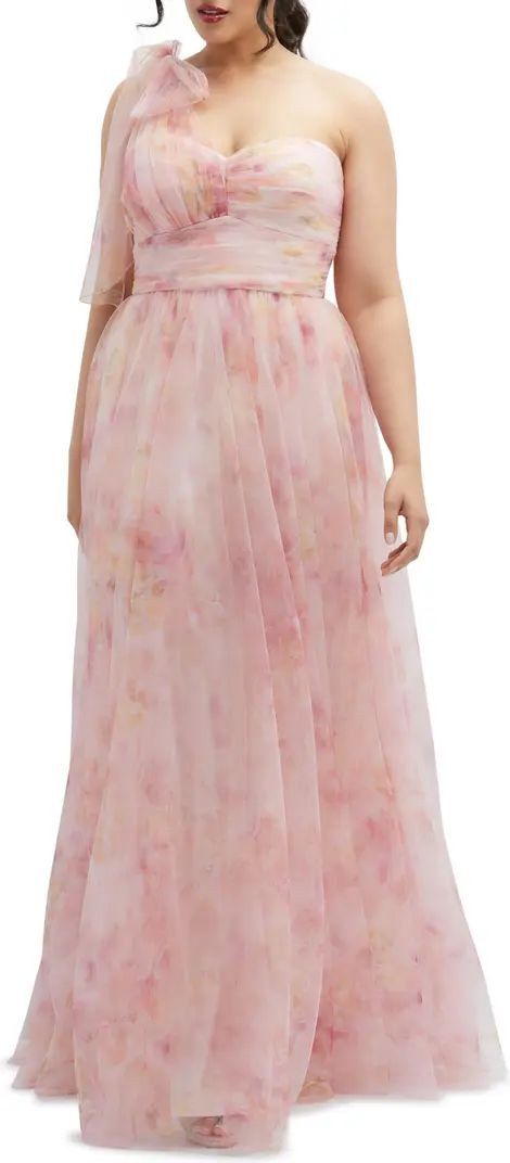 Floral Tulle One-Shoulder Gown | Nordstrom