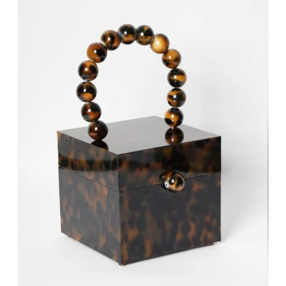 New Cult Gaia EOS Box Bag Tortoise Shell Effect Chestnut Acrylic Handbag Womens | Poshmark