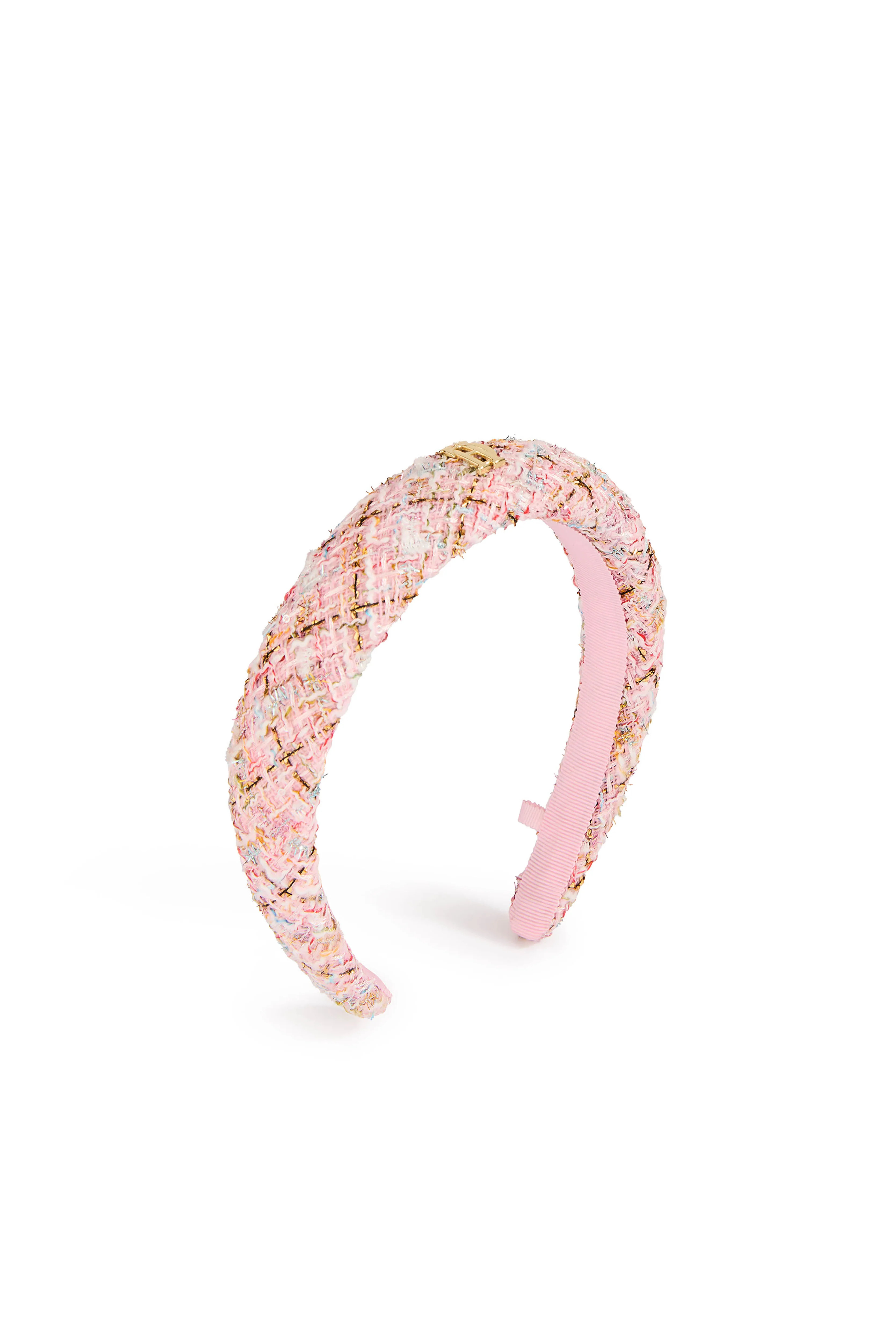 Narrow Headband (Pink Sparkle Boucle) | Holland Cooper