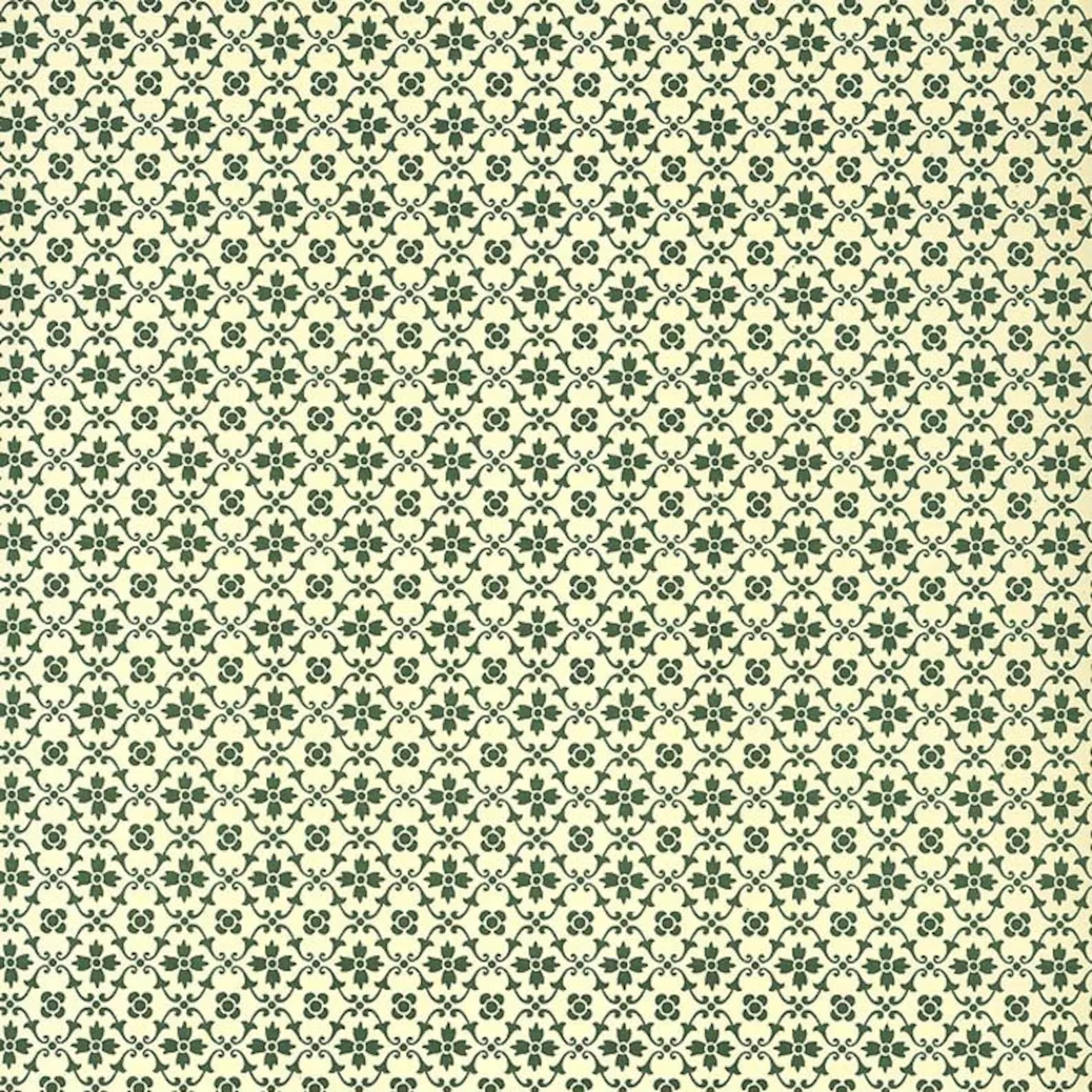2 Sheets Green Kitchen Flower Print Italian Paper ~ Carta Varese Italy IPV806G X2 - Etsy | Etsy (US)