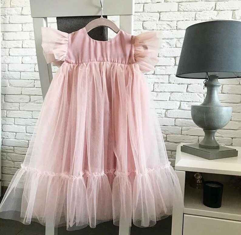 Dusty rose pink baby girl 1st birthday outfit, Baby girl birthday dress, toddler girl, birthday d... | Etsy (US)