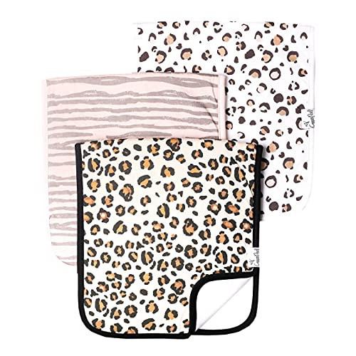 Copper Pearl Premium Baby Burp Cloths - 3-Pack Large Cotton Burp Cloths, Extra Soft Spit Up Rags with 3 Absorbent Layers, Perfect for Baby Boy and Baby Girl Gifts (21" x 10" Size, Zara Set) | Amazon (US)