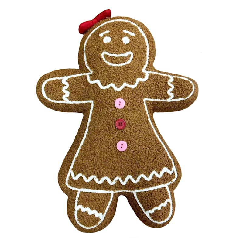 Gingerbread Lady Shaped Throw Pillow, 12x16 | At Home