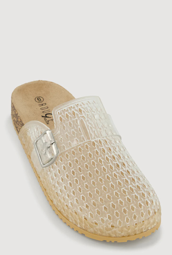 Jelly Buckle Detail Footbed Clogs | Rainbow Shops