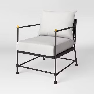 Midway 2pk Metal Patio Club Chairs - Black - Threshold™ designed with Studio McGee | Target