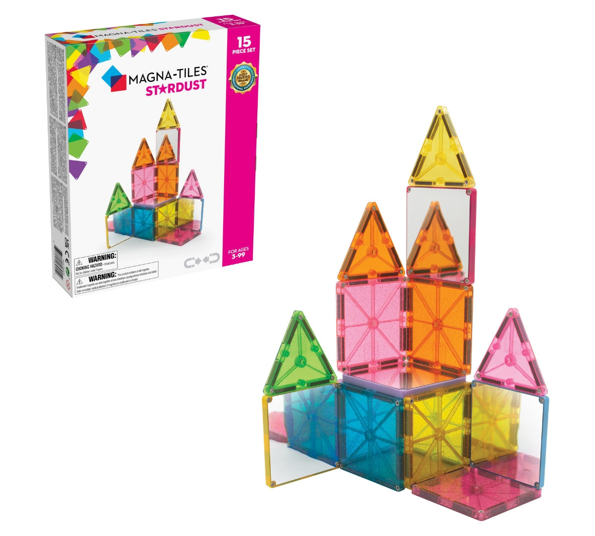 Magna-tilesa Magna-tiles Stardust 15-Piece Magnetic Construction Set, Ages 3+ - Assorted Pre-Pack | Macy's