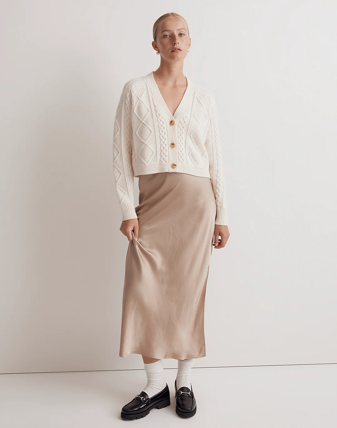 Cable-Knit Cropped Cardigan | Madewell