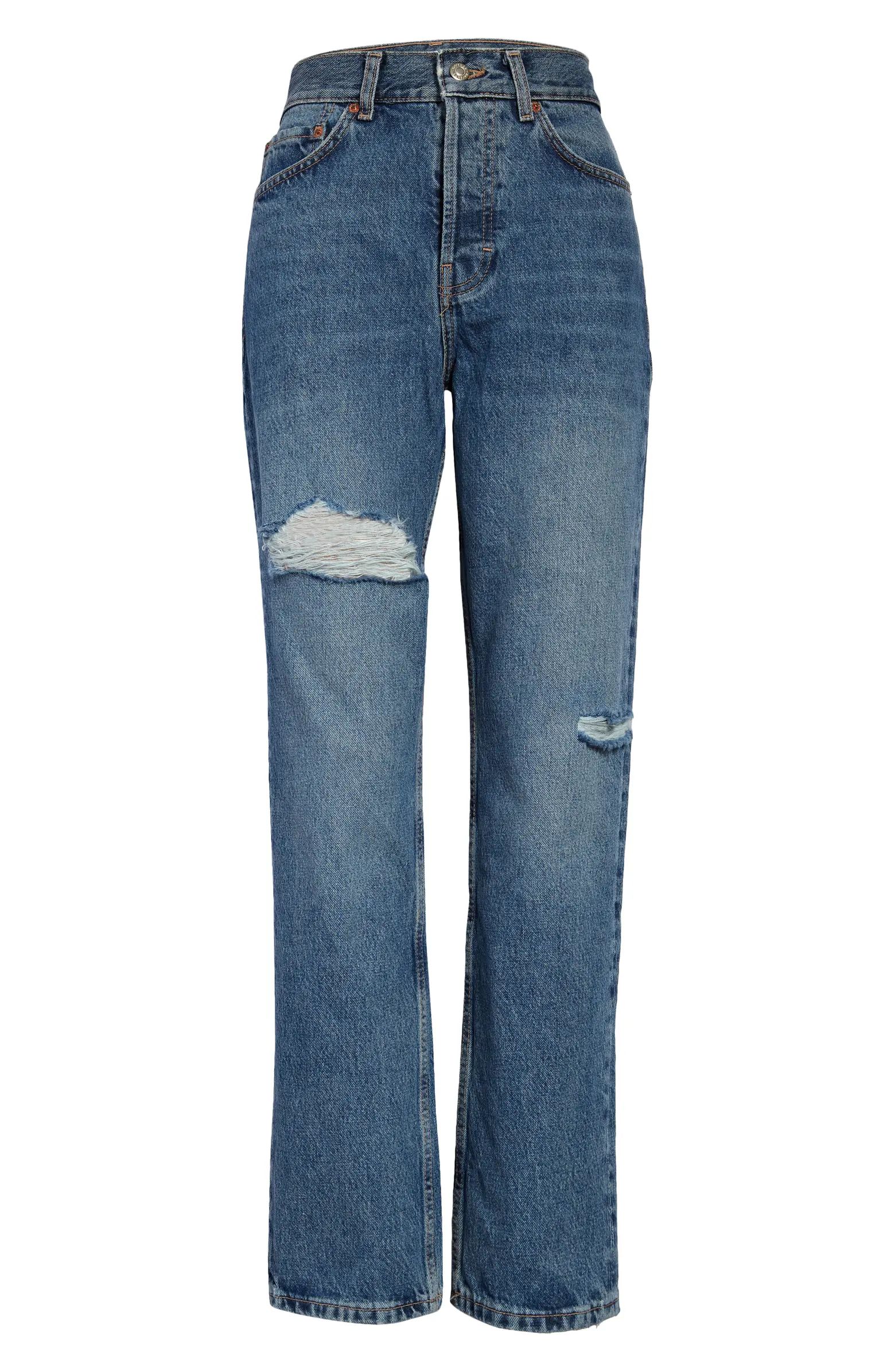 Brixton Ripped High Waist Dad Jeans | Nordstrom