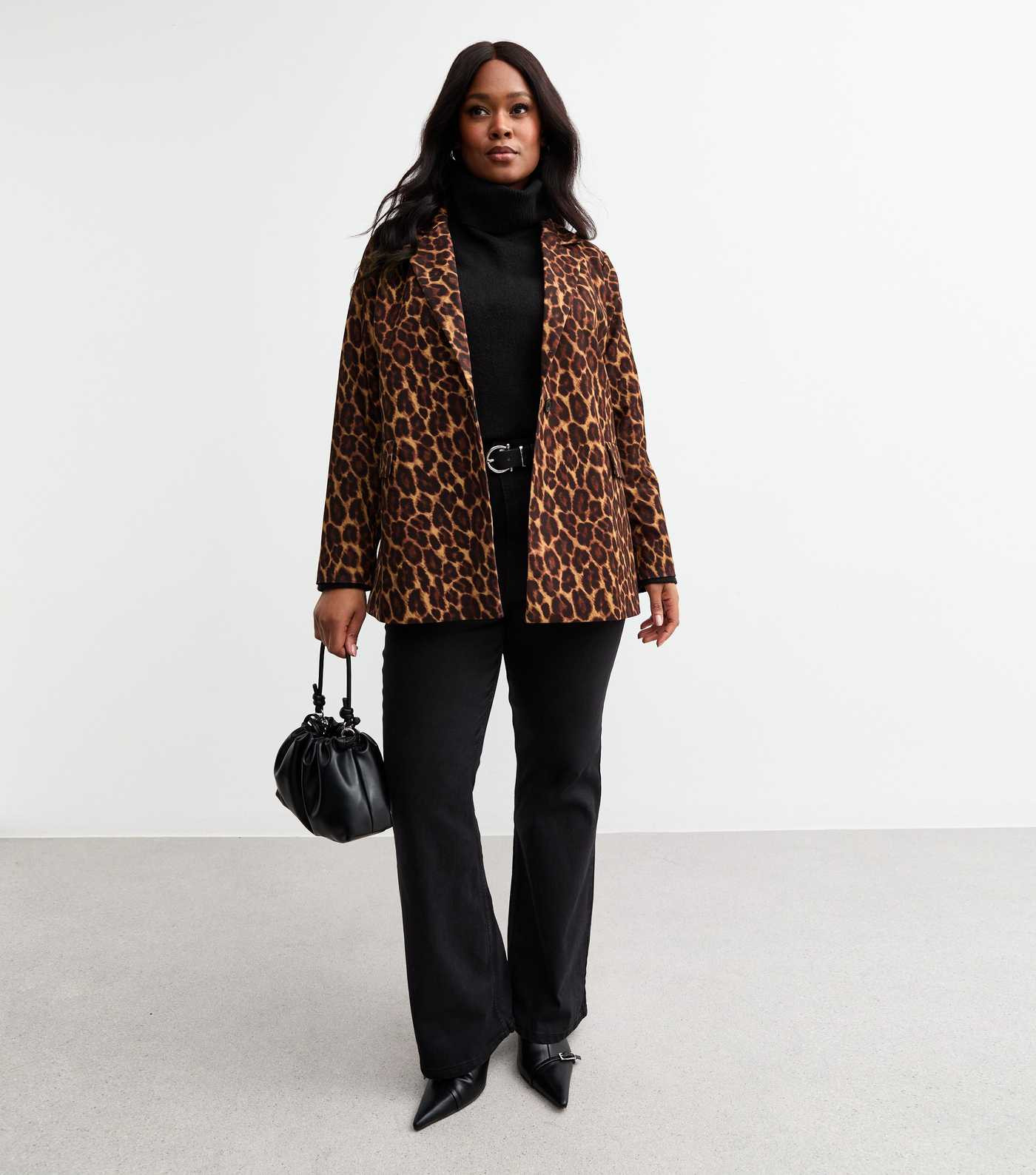 Curves Brown Leopard Print Blazer | New Look | New Look (UK)