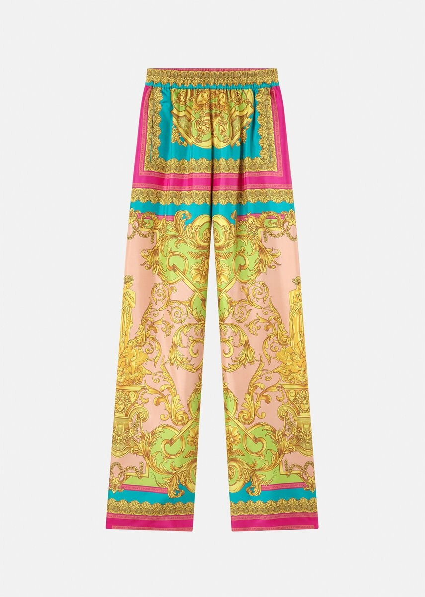 Versace Barocco Goddess Silk Pants for Women | US Online Store | Versace (US)