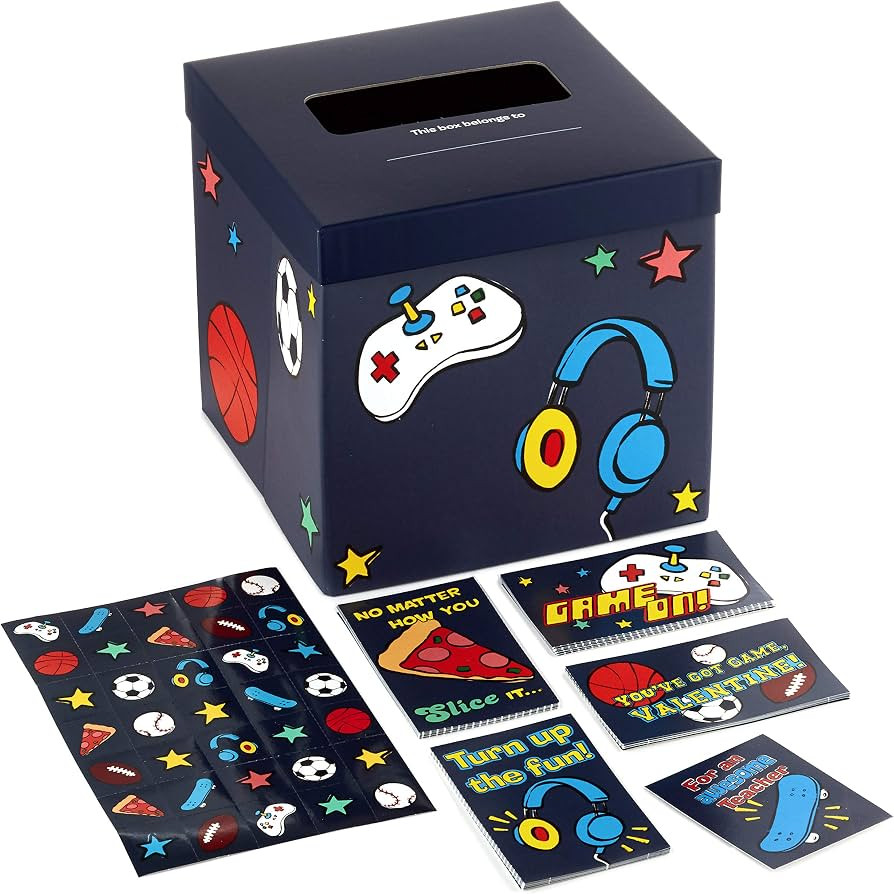 Hallmark Boys' Valentines Day Cards for Kids and Mailbox for Classroom Exchange, Games and Sports... | Amazon (US)