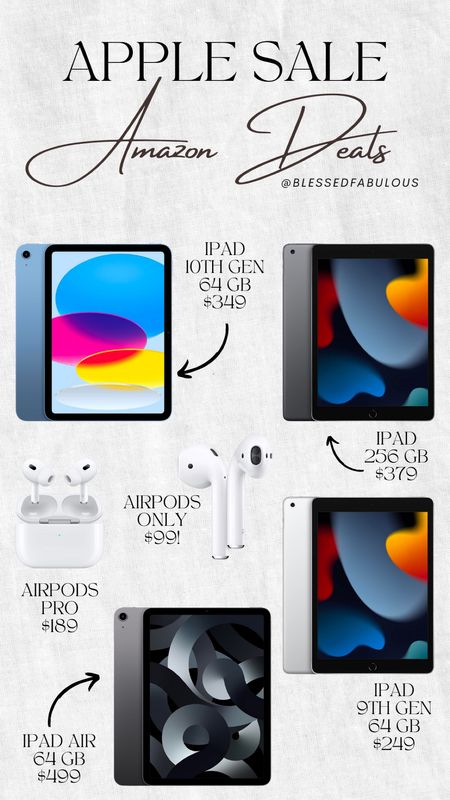 Apple sale on Amazon! AirPods, iPads, iPad Pro, iPad Air, MacBooks 

#LTKsalealert
