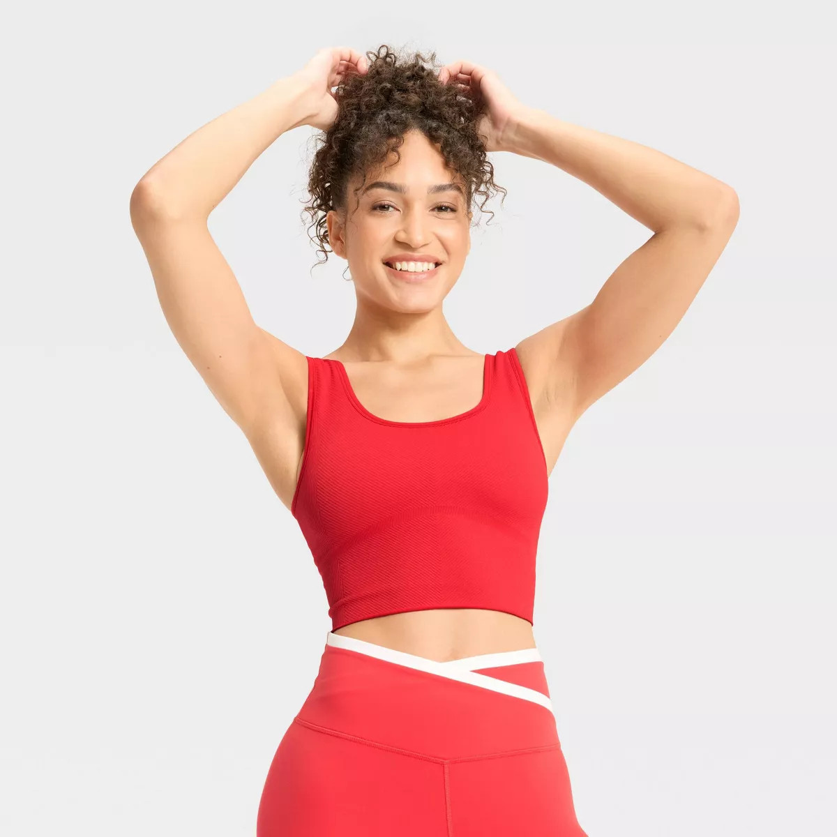 Women's Seamless Cropped Tank Top - All In Motion™ Red S | Target
