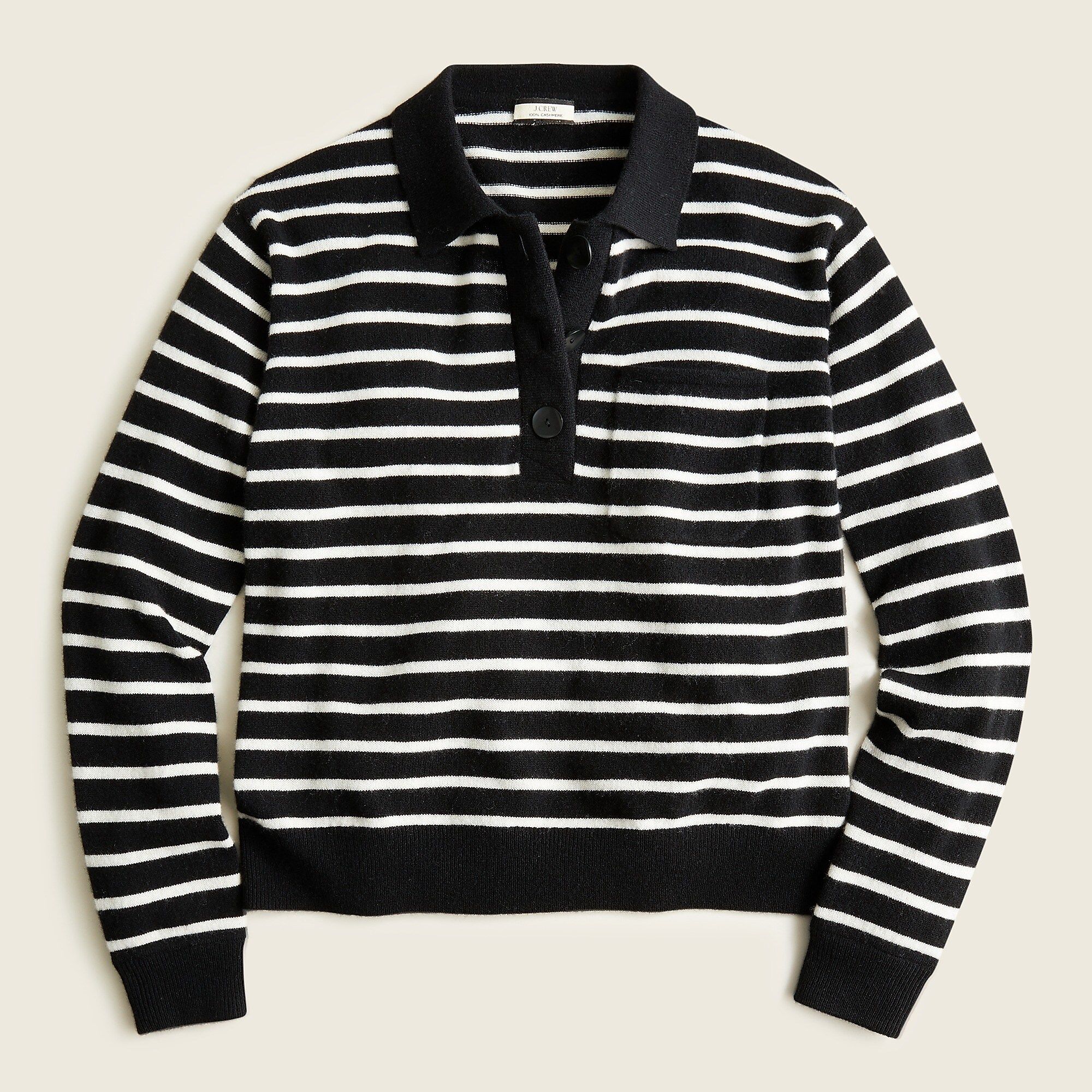 Cashmere collared sweater in stripe | J.Crew US