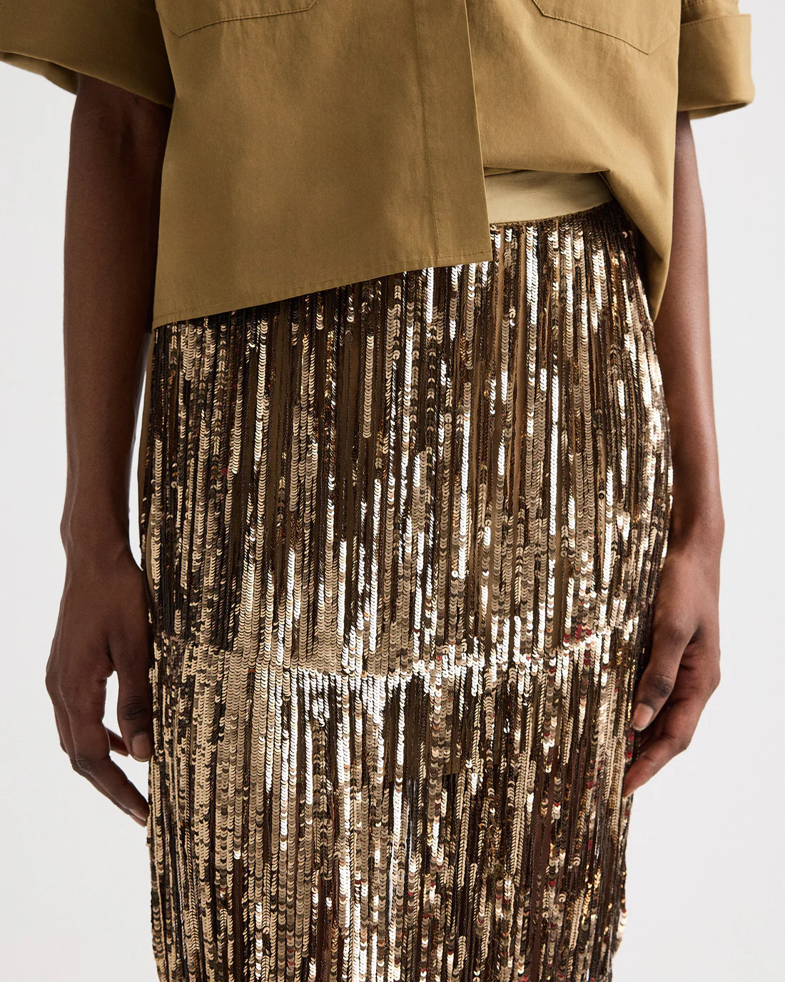 Laurel Skirt in Trapped Fringe Sequin | TWP