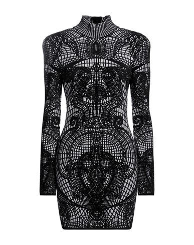Balmain Woman Mini dress Black Size 14 Viscose, Virgin Wool, Polyamide, Polyester | YOOX (US)