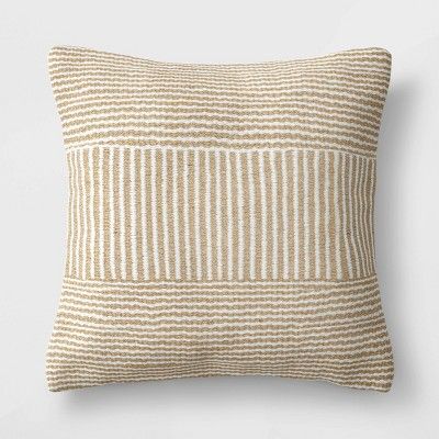 Woven Outdoor Throw Pillow Tan Stripe - Threshold&#8482; | Target