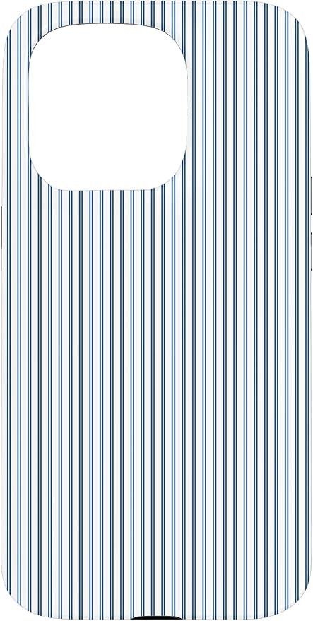 iPhone 15 Pro Classic Elegance - Narrow Navy Blue Mattress Ticking Stripes Case | Amazon (US)