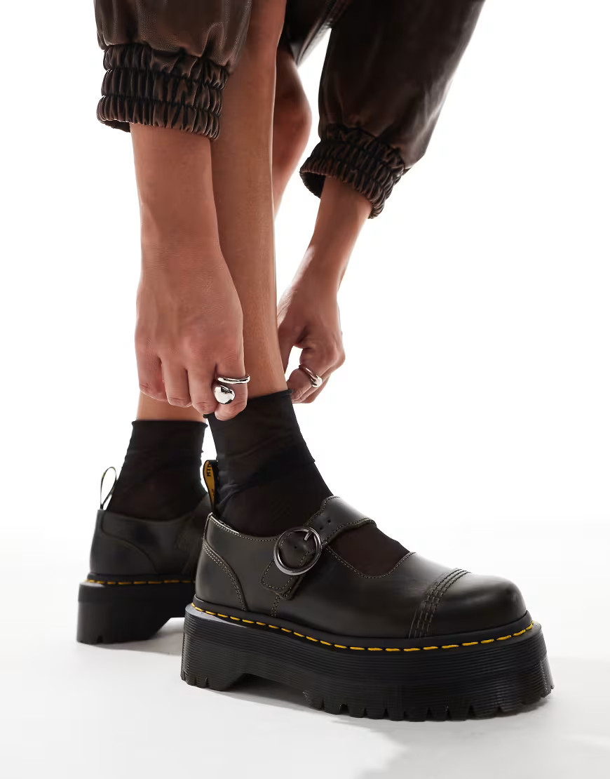 Dr Martens Addina mary janes shoes in brown leather | ASOS (Global)