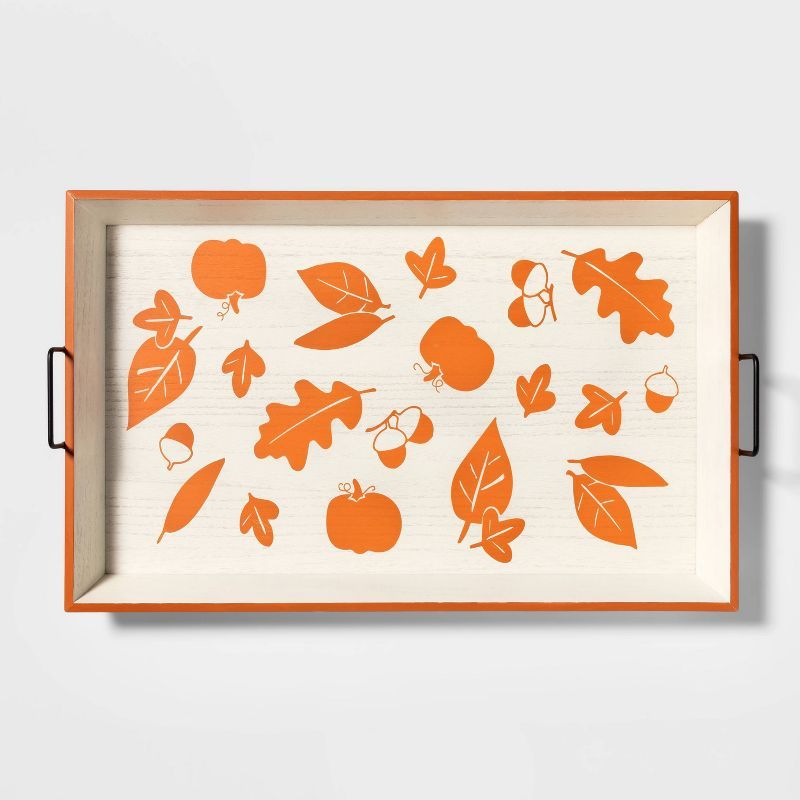 Harvest Leaves and Pumpkin Wooden Serving Tray - Hyde & EEK! Boutique™ | Target