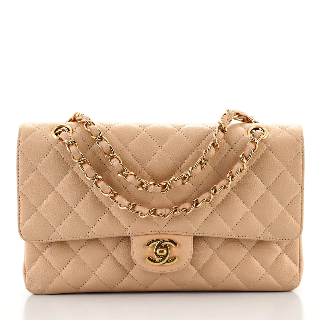 Vintage Classic Double Flap Bag Quilted Caviar Medium | Rebag