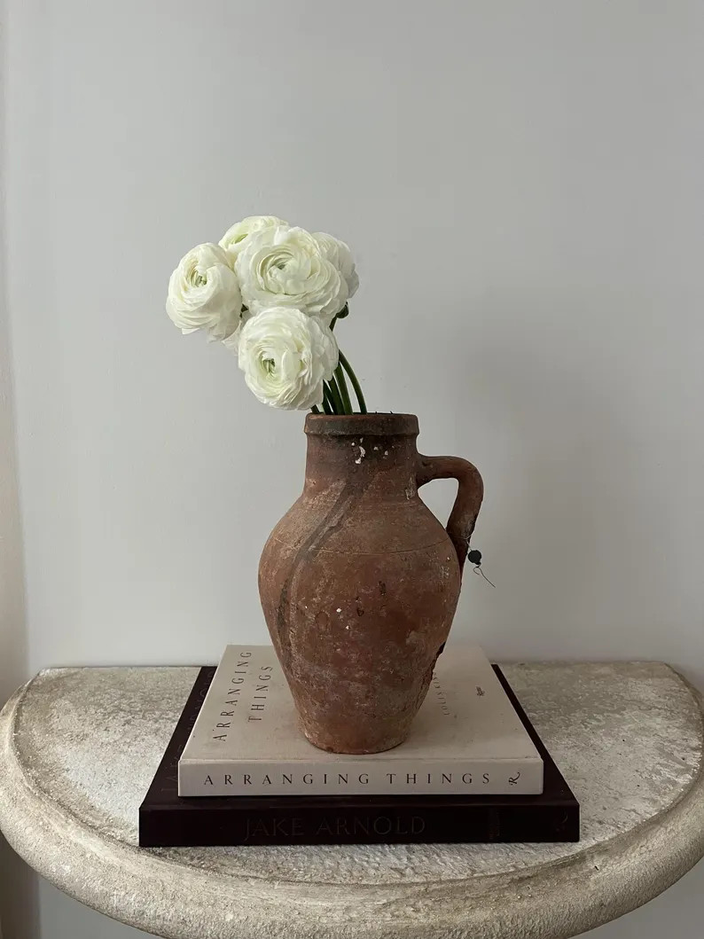 Antique Turkish Terracotta Vessel | Rustic Clay Pot | Mediterranean Decor Vessel | Vintage Farmho... | Etsy (Global)
