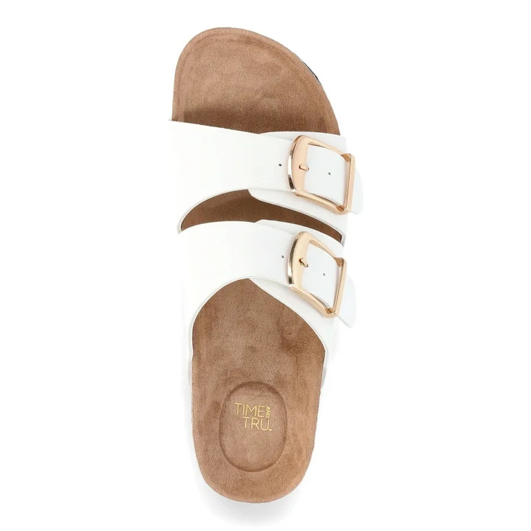 Time and Tru Women's Footbed Slide Sandals, Wide Width Available | Walmart (US)