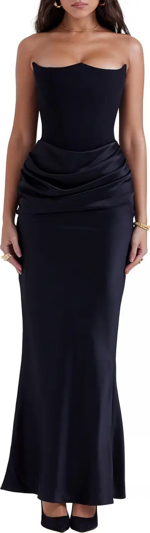 HOUSE OF CB Persephone Strapless Satin Corset Cocktail Dress | Nordstrom | Nordstrom