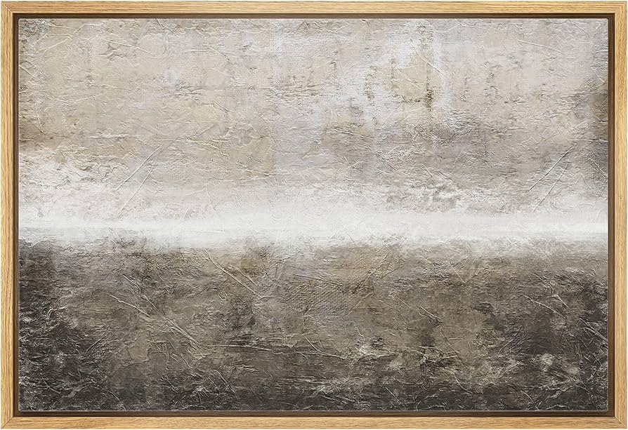 wall26 Framed Canvas Print Wall Art Minimal Brown Brush Stroke Pastel Landscape Abstract Shapes I... | Amazon (US)