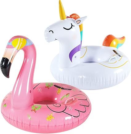 FindUWill 2Pack Snow Tube Sled, Inflatable Flamingo Unicorn Sleds with Handles and Reinforced Hea... | Amazon (US)