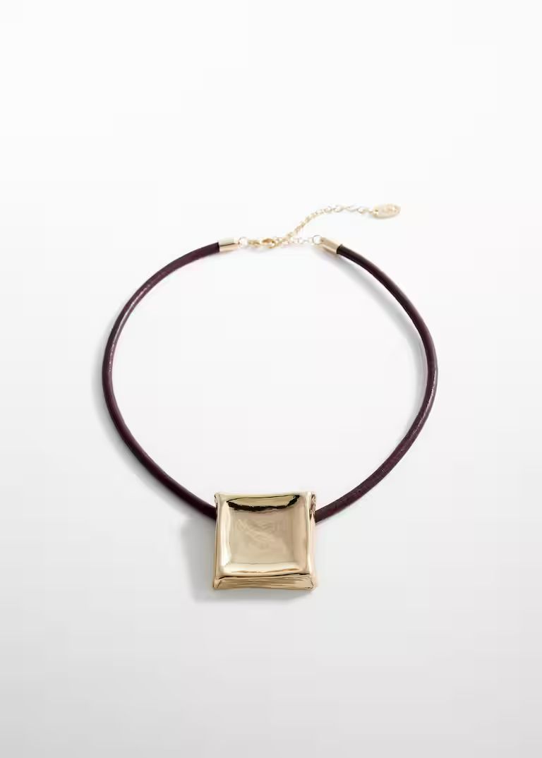 Leather cord necklace -  Women | Mango USA | MANGO (US)