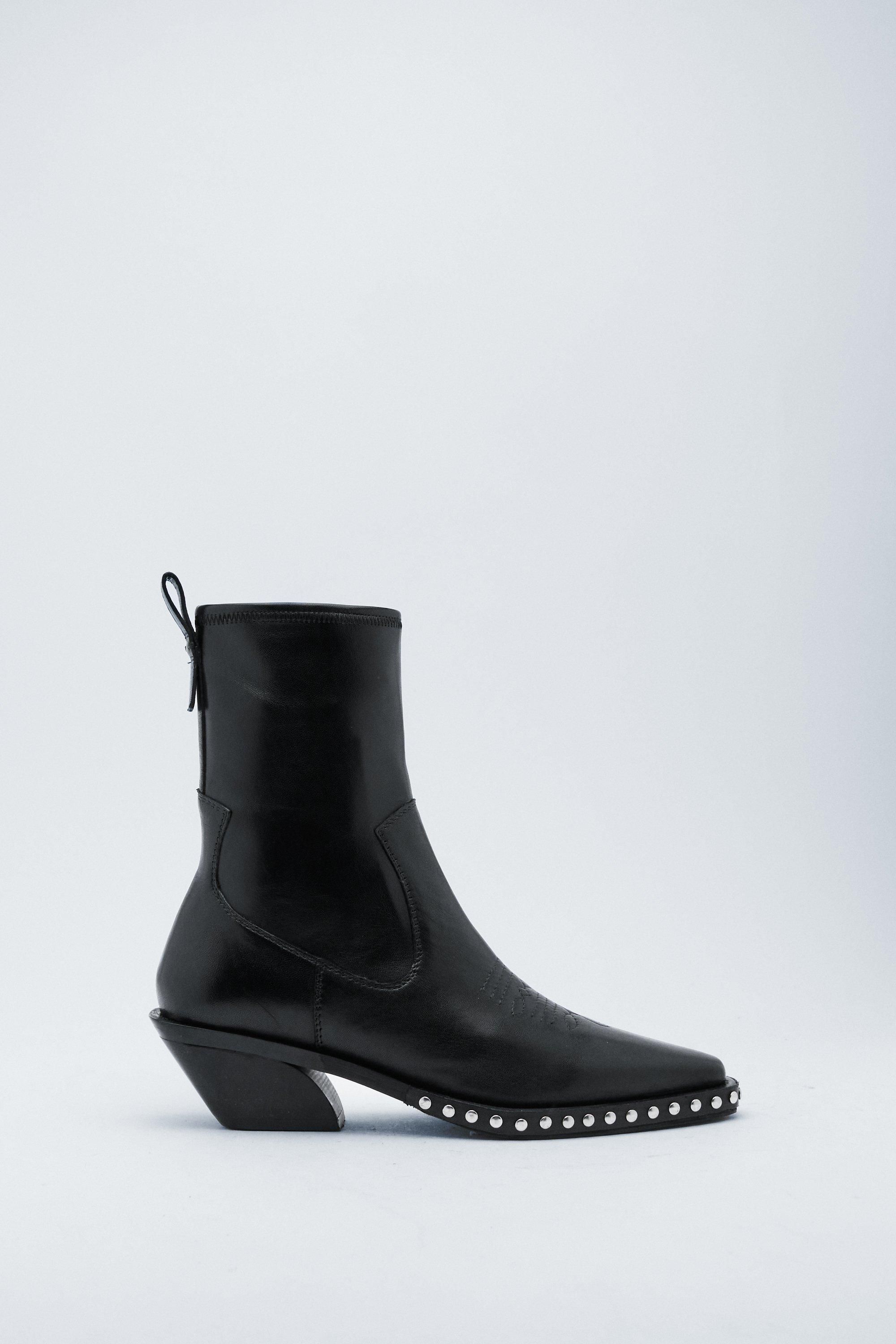 Faux Leather Studded Ankle Sock Boots | Nasty Gal (US)