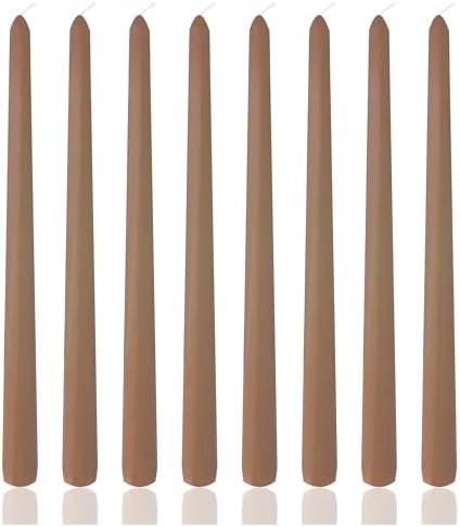 8 Pack 10 Inch Brown Taper Candles for Dinner Home Decor Wedding Shower | Amazon (US)
