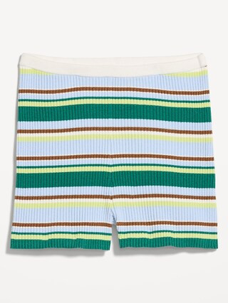 High-Waisted Ribbed Mini Bike Shorts | Old Navy (US)